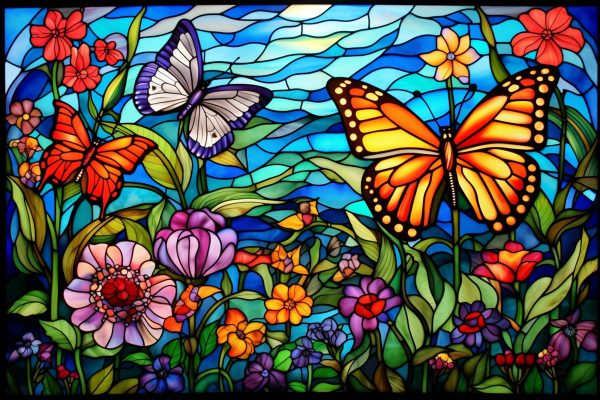 Whimsical Garden Stained Glass For Discount - Image 2