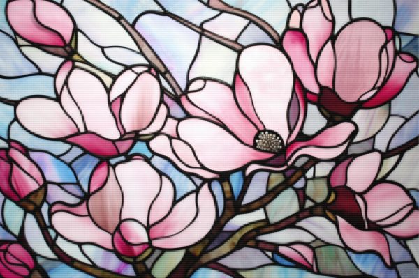 Elegant Magnolias Stained Glass Online - Image 5