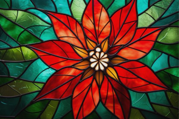 Stained Glass Poinsettia Hot on Sale - Image 5
