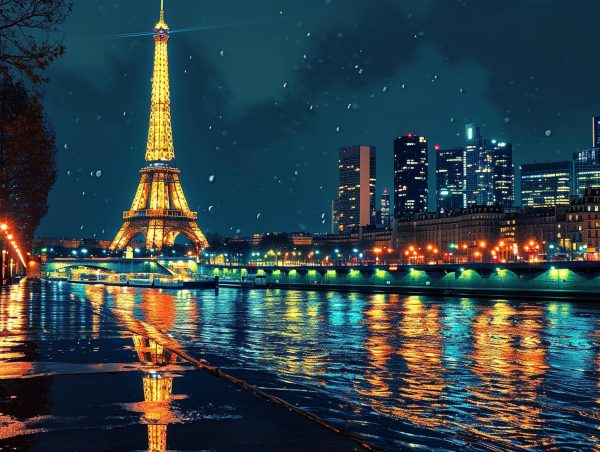 Eiffel Tower in Paris at Night For Discount - Image 2