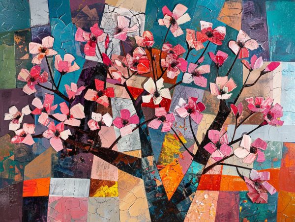 Cubist Cherry Blossoms For Sale - Image 2