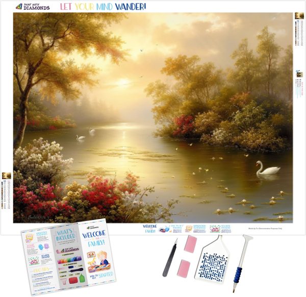 Serene Lake Scene At Dawn For Sale