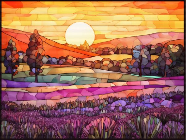 Field of Lavender at Sunset For Sale - Image 5