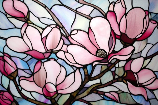 Elegant Magnolias Stained Glass Online - Image 2