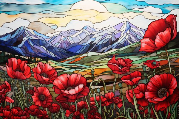 Alpine Majesty Clear Blue Sky Stained Glass For Cheap - Image 2