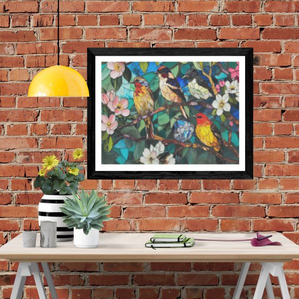 Birds in Spring Blossom Stained Glass Discount - Image 4