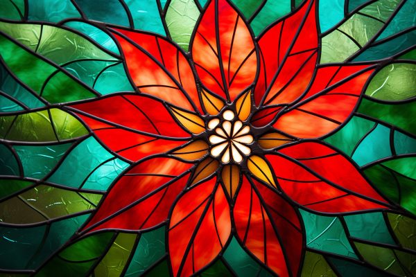 Stained Glass Poinsettia Hot on Sale - Image 2