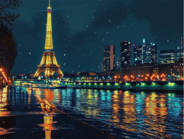 Eiffel Tower in Paris at Night For Discount - Image 5