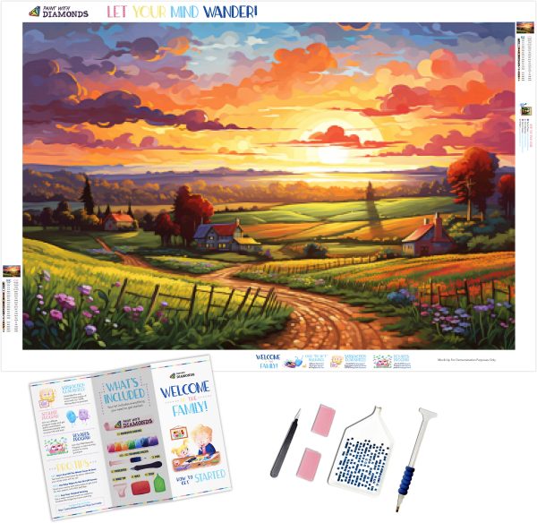 Colorful Countryside Sun Rises on Sale