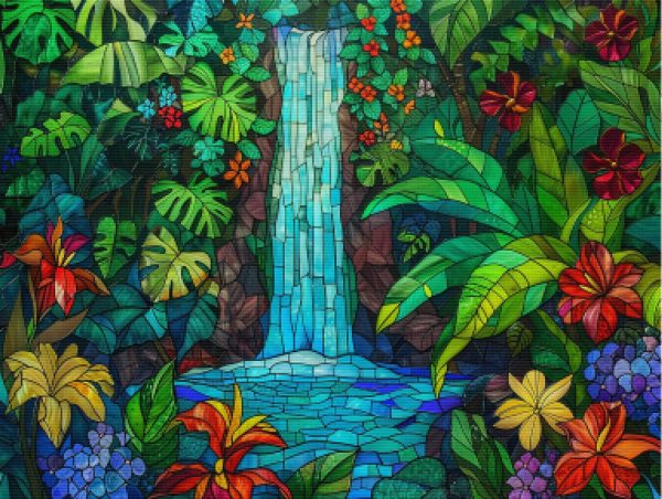 Majestic Waterfall in a Tropical Rainforest Online Hot Sale - Image 5