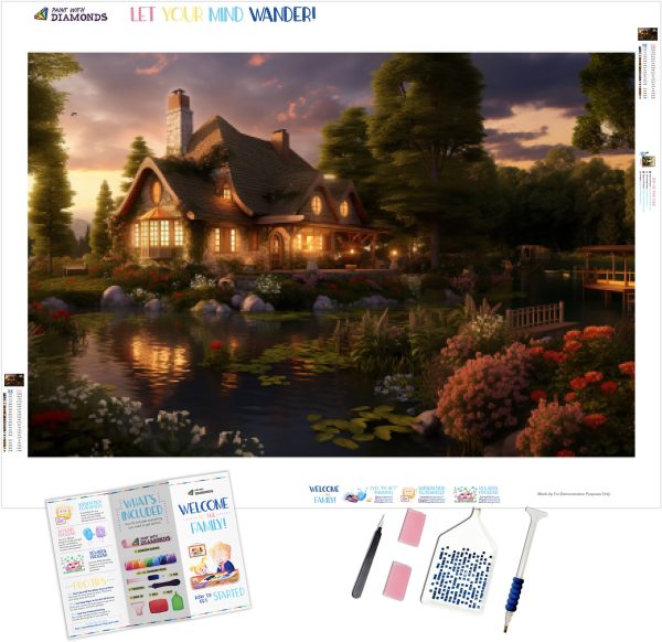 Cozy Cottage With Glowing Windows Hot on Sale