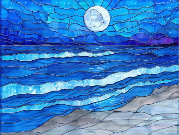 Serene Moonlit Beach Scene Online Sale - Image 5