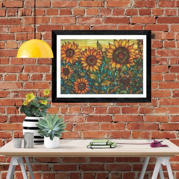 Vibrant Sunflower Field Stained Glass Online Sale - Image 4