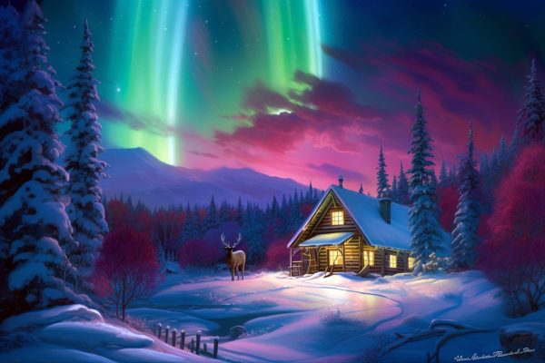 Quaint Cabin Staring Deer Online Sale - Image 2