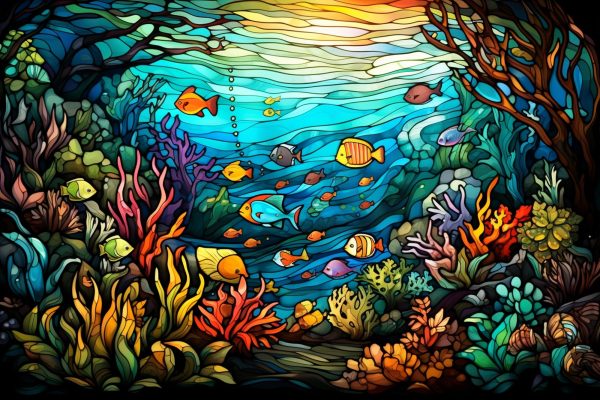 Stained Glass Ocean For Sale - Image 2
