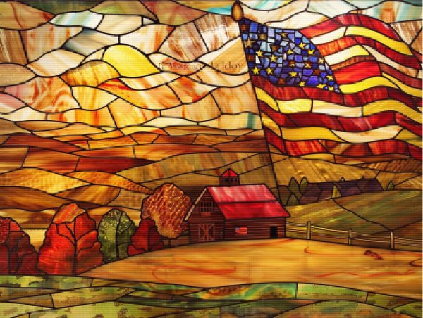 Stained Glass Pastoral Scene For Discount - Image 5