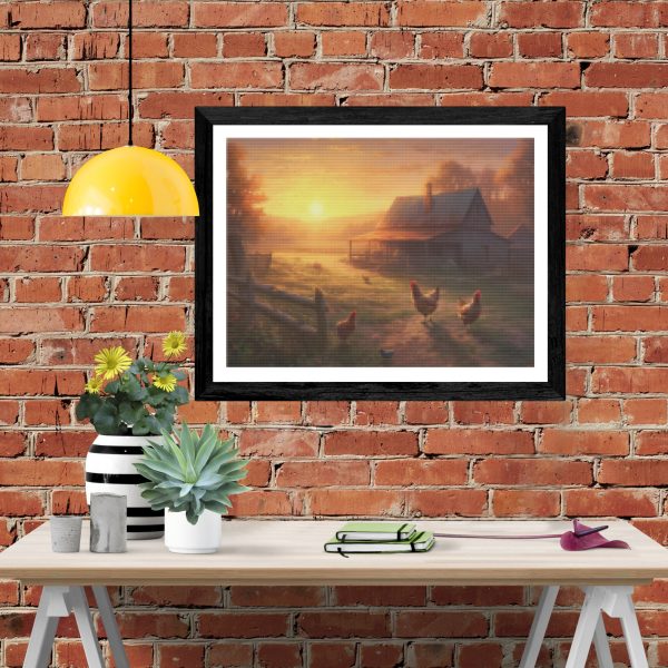 Country Sunrise Rural Landscape Online Sale - Image 4