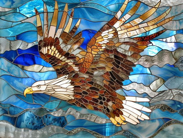 Eagle in Flight Stained Glass Cheap - Image 2