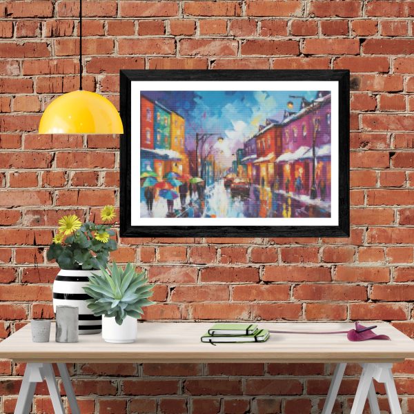 Snowy Cityscape Colorful Buildings For Cheap - Image 4