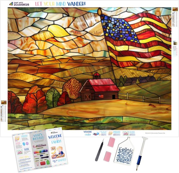 Stained Glass Pastoral Scene For Discount