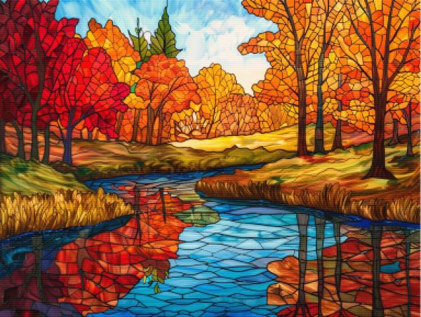 A River Through Autumn Woods For Cheap - Image 5