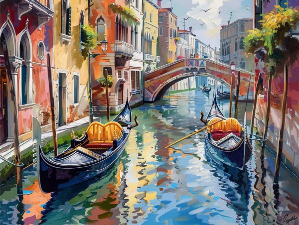 Venice Waterways with Gondolas Fashion - Image 2