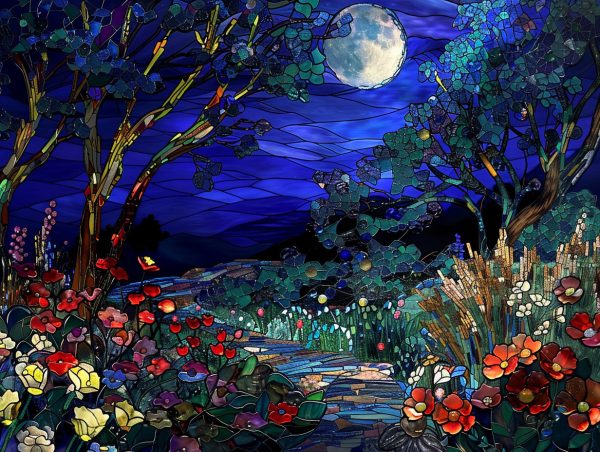 Shimmering Trees Illuminated By Moonlight Online Sale - Image 2
