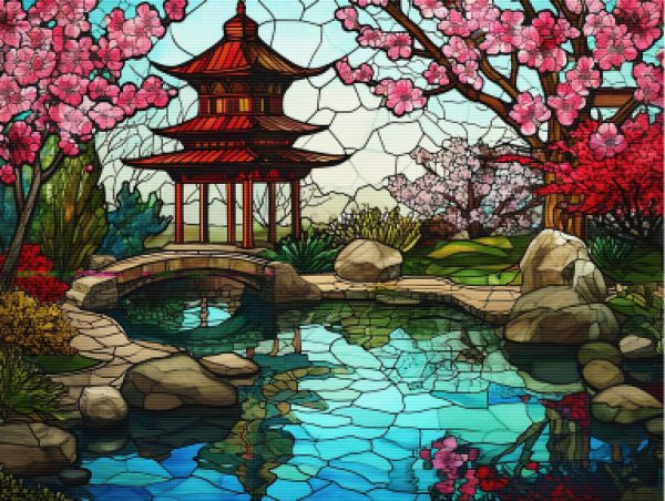 Oriental Garden Stained Glass Fashion - Image 5