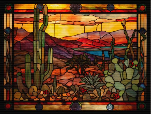Wild West Desert Stained Glass Online now - Image 5