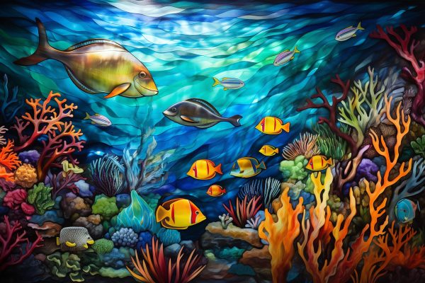 Coral Reefs And Fishes Stained Glass Hot on Sale - Image 2