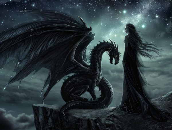 Gothic Angel and Night Dragon For Sale - Image 2