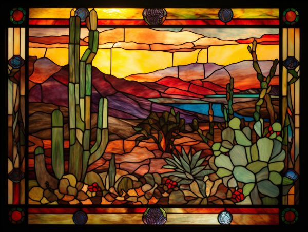 Wild West Desert Stained Glass Online now - Image 2