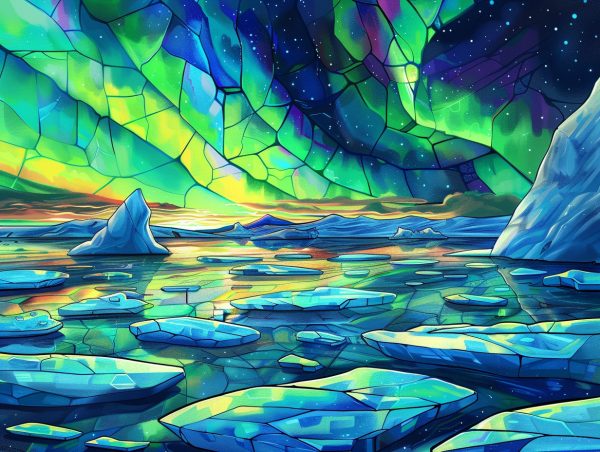 Arctic Aurora Over Icebergs For Cheap - Image 2