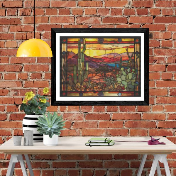 Wild West Desert Stained Glass Online now - Image 4