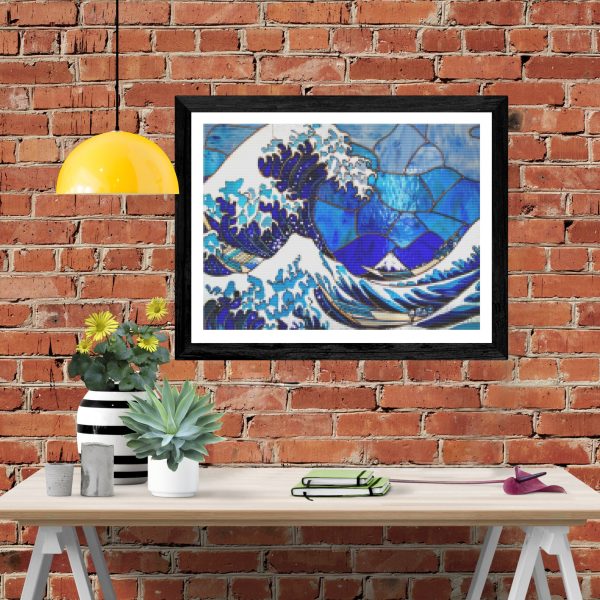 The Great Wave off Kanagawa Blue Stained Glass Supply - Image 4