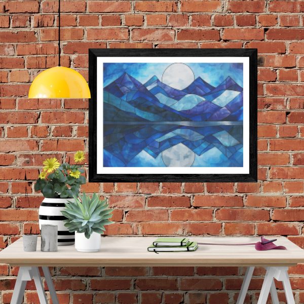 Moonlit Lake with Mountains For Discount - Image 4