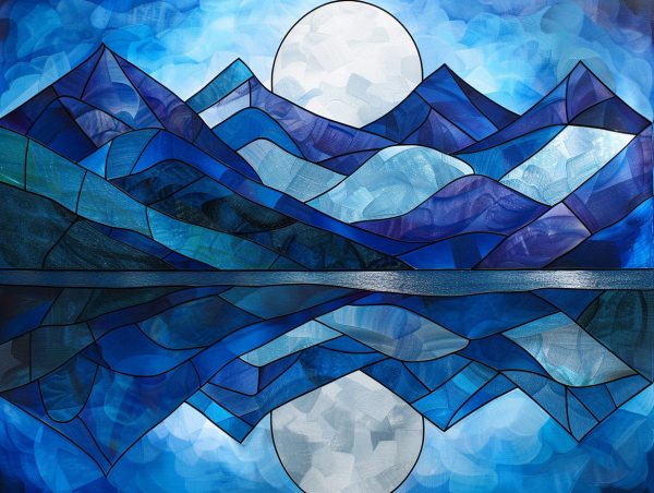 Moonlit Lake with Mountains For Discount - Image 2