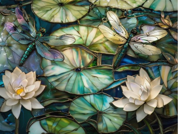Serene Scene With Dragonflies For Sale - Image 5