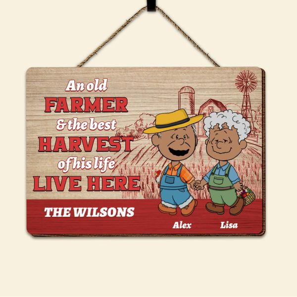 Personalized Gifts For Farmer Couple Wood Sign, Walking Hand In Hand On The Farm 01QHMH130125HG Hot on Sale - Image 4