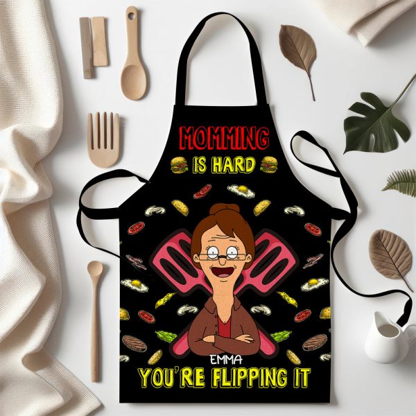 Personalized Gifts For Moms Aprons Momming Is Hard 03TOLU230125HG Sale - Image 4