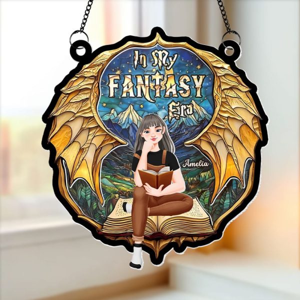 Personalized Gifts For Book Lover Suncatcher Ornament Fantasy Book 011xqti060125pa For Sale
