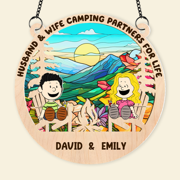 Personalized Gifts For Camping Couple Suncatcher Ornament 01kapu140125pa For Sale - Image 3