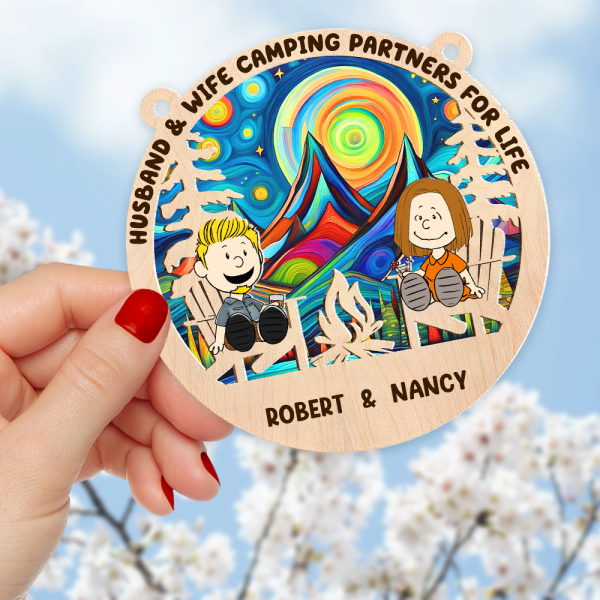 Personalized Gifts For Camping Couple Suncatcher Ornament 01kapu140125pa For Sale - Image 5