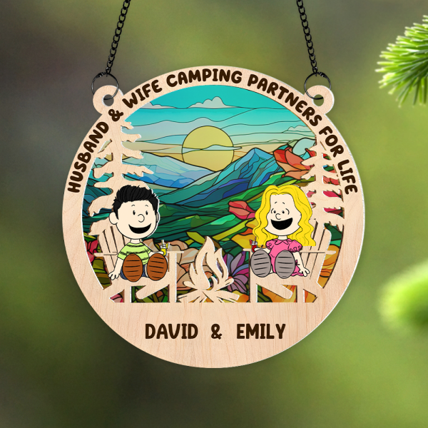 Personalized Gifts For Camping Couple Suncatcher Ornament 01kapu140125pa For Sale - Image 2