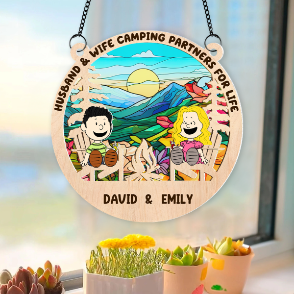 Personalized Gifts For Camping Couple Suncatcher Ornament 01kapu140125pa For Sale - Image 4