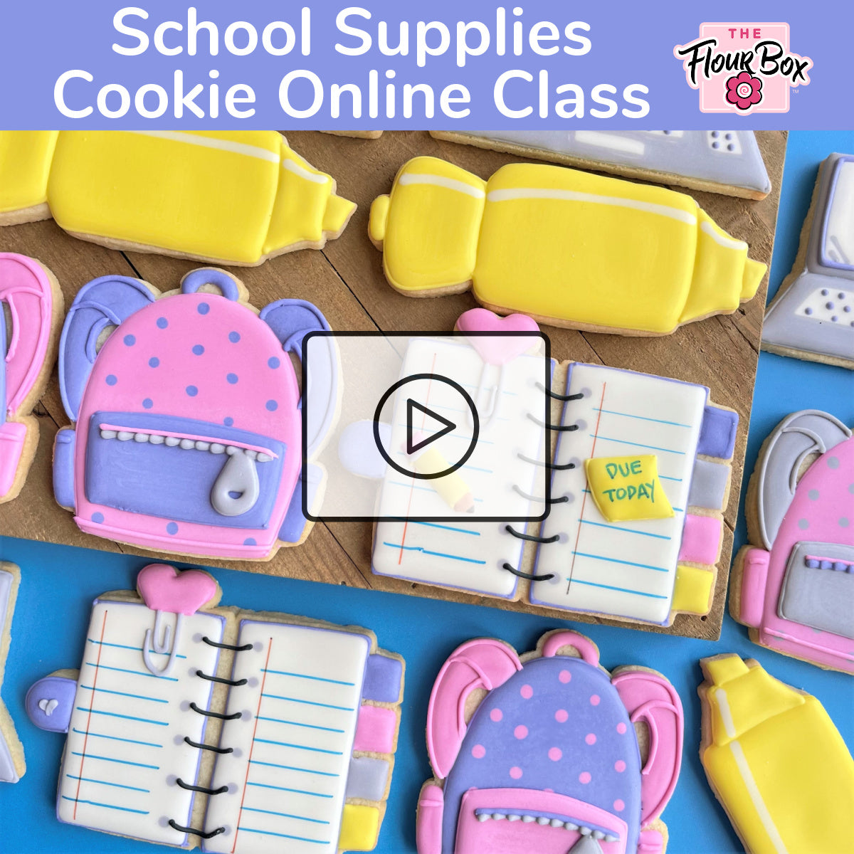 School Supplies Online Decorating Class Recording with Optional Kit For Sale