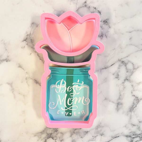 Mason Jar with Flower 3-in-1 Multi-Cookie Cutter Online now - Image 4
