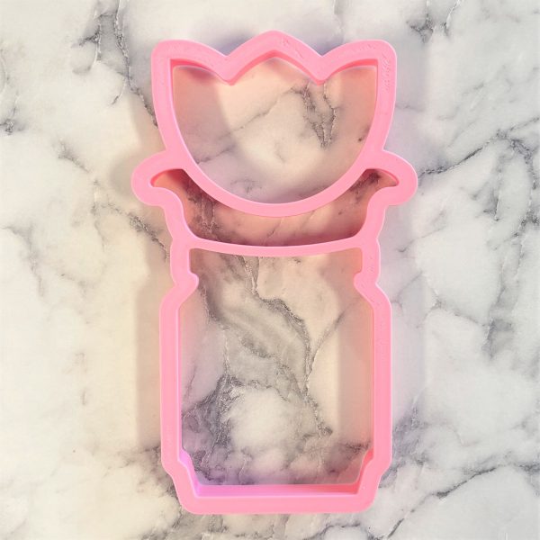 Mason Jar with Flower 3-in-1 Multi-Cookie Cutter Online now - Image 5